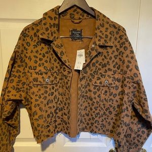 Abercrombie Cropped Leopard Jacket